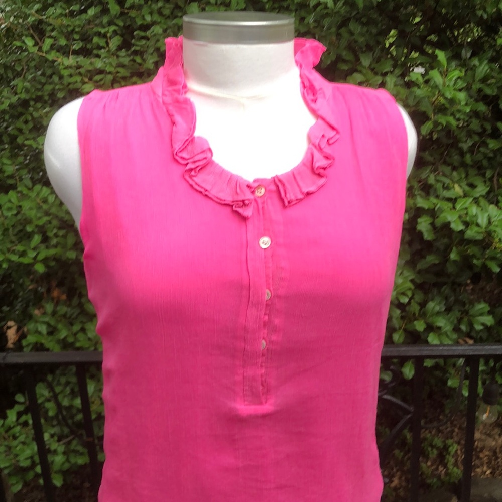 J Crew sleeveless silk shell sz 12 fuchsia